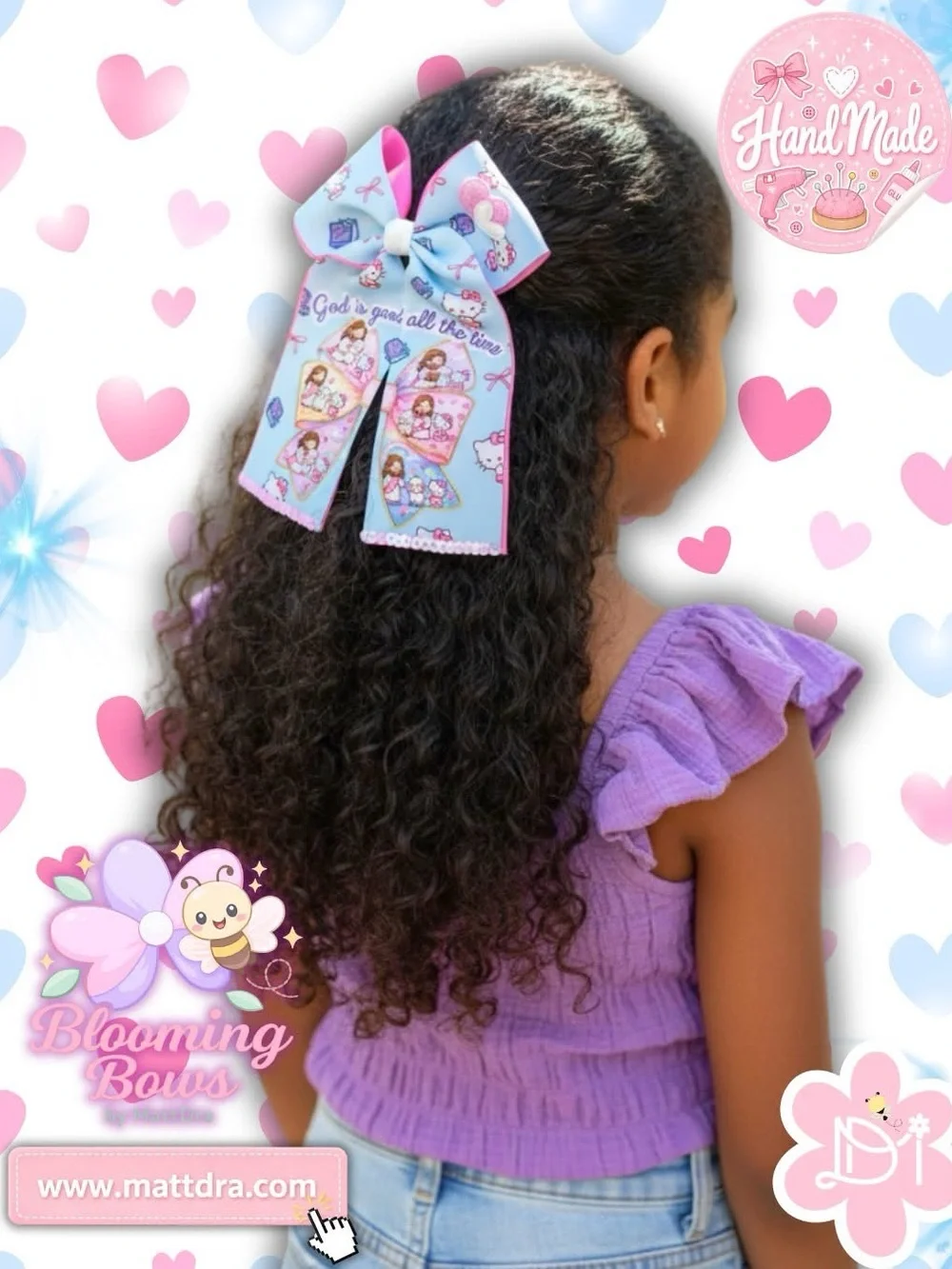 Handmade Christian Hello Kitty Boutique Hair Bow God Is Good Hair Bow
